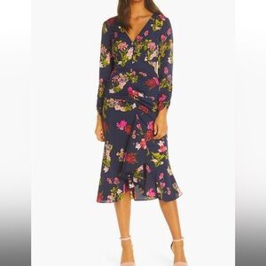 ELIZA J // Navy Floral Dress